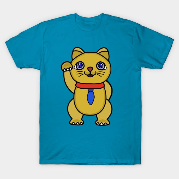 Lucky Cat - Luck Symbols T-Shirt by DiegoCarvalho